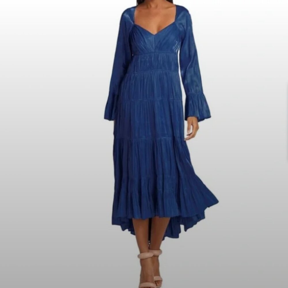 NWT Cinq a Sept The Nina Dress in Eclipse Blue Sz 0 Formal Gown Party Cocktail